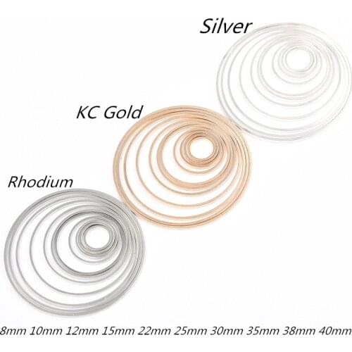20pcs Silver/Rhodium/Kc Gold Color Round Shaped Geometric Accessories Fit DIY Handmade Jewelry Making And Finding