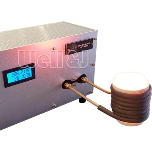3000W ZVS high frequency induction heating machine melting gold silver furnace iron parts quenching and annealing+ Crucible