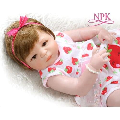 56CM bebe doll reborn baby sweet newborn girl victoria full body silicone Bath toy hand detailed paiting pinky skin