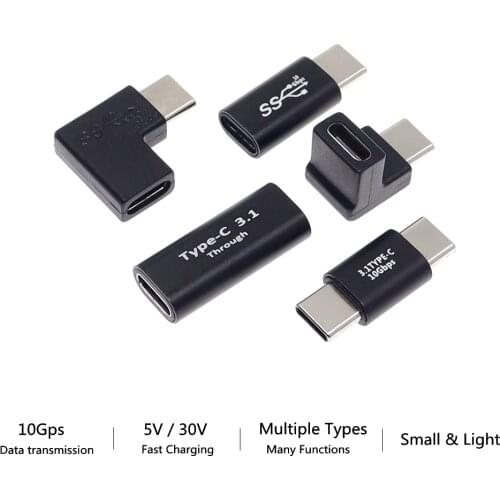 USB 3.1 Type C Adapter Female To Male Converter 10 Gbps USB C Charge Data Sync Extension Connector Plug for Laptop Tablet Phone