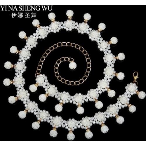 Belly Dance Jewelry Crystal Chain Accessories New Pearl Chain Pendant Indian Dance Ethnic Style Waist Chain Accessories