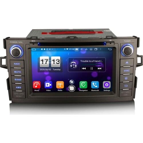 7" Android 10.0 OS Car DVD Multimedia System Player Navigation GPS Radio for Toyota Auris 2007-2012 & Corolla Altis 2012-2013