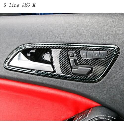 Car Styling Seat Adjustment Buttons Door Handle Stickers for Mercedes Benz A GLA CLA Class W176 X156 C117 Interior Accessories
