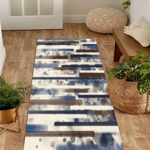 White color white blue line drop pattern modern carpet rug free shipping soft textured carpet