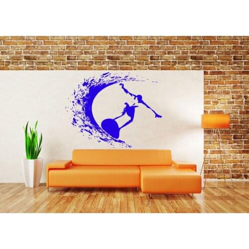 Large Surfer Surfing Baby Nursery Wall Stickers Vinyl DIY Children Sticker Mural Art Sport Decal Sofa Background Decor LA308