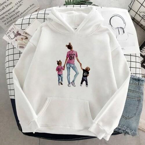 Oversized Winter women Sweatshirt Kawaii Hoodies Super Mom Print Harajuku Hoody Fall Long Sleeve Pullovers Streetwear clothing