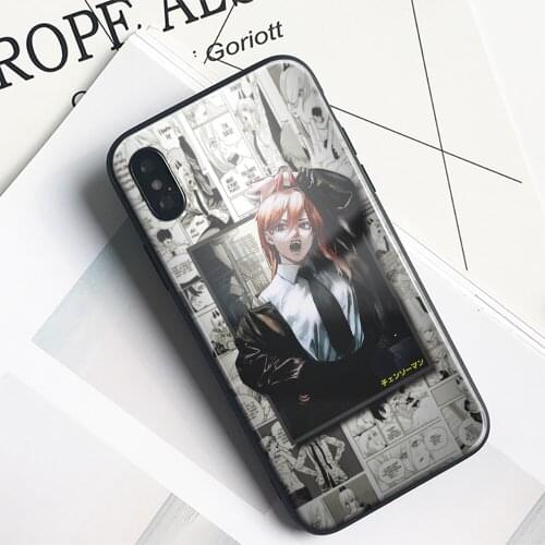 Chainsaw Man Power Anime Manga Soft Silicone Glass Phone Case for IPhone SE 6s 7 8 Plus X Xr Xs 11 12 Mini Pro Max Samsung
