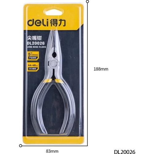 Deli 5 Inch Mini Needle Nose Pliers Industrial Grade Has Many Uses Hand Tools Electrical Industry Equipment Repair Auto Parts