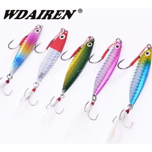 WDAIREN Jig Light Metal Bait Wobbler Spinners Spoon Fishing Lure 7g 10g 15g 20g Winter Sea Ice Minnow Squid Bass Pike Tackle