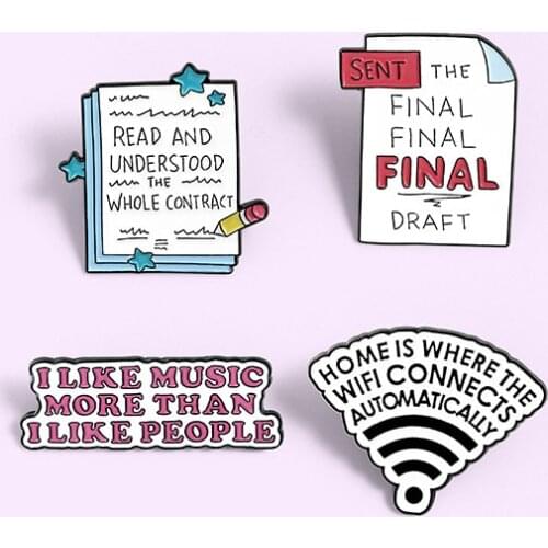 New Cartoon letter To Do List Enamel Pins Humor Funny Quote Brooches Bag Clothes Lapel Pin Badge Jewelry Gift Friends