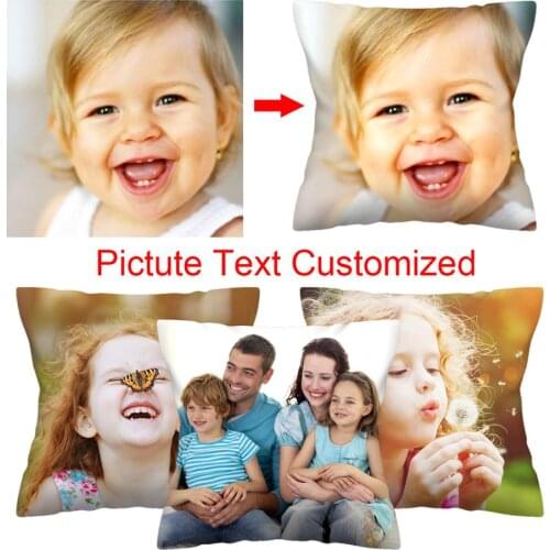 Fuwatacchi Custom Cushion Cover DIY Customized Throw Pillow Home Decorative Square Printing Pillowcase Sofa Cushion 45*45CM