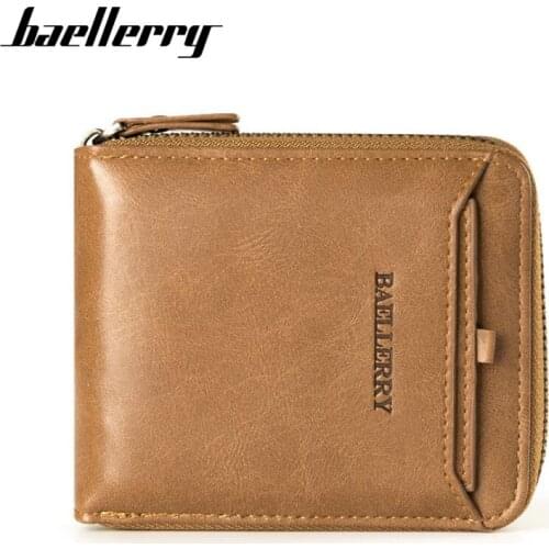 Short Vintage Mens Leather Wallet With Coin Pocket Removable Card Holder Zipper Money Clutch Bag Organizer Purse For Man