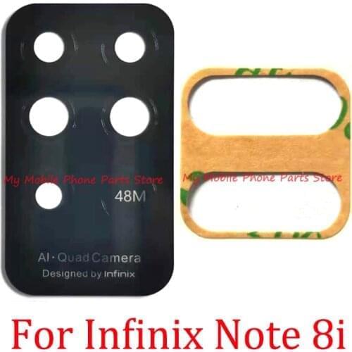 10 PCS Rear Back Camera Glass Lens Cover For Infinix Note 8i note8i 48MP Back Glass Lens Camera With Glue Sticker Repair Parts
