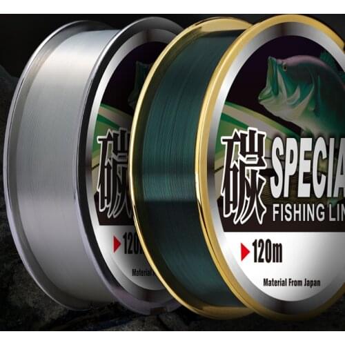 2pcs 120M 60M Front Leader Line Nylon Fishing Thread Main Thread Super Tensile Carbon Fiber Synthesis Wire Fishing Line