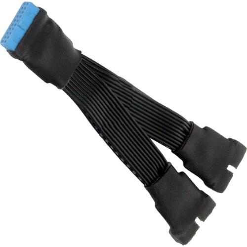 Motherboard USB 3.0 19/20 Pin Female to Dual 2 Ports 19 Pin Male Connector Cable