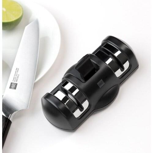 Mini Grip-free Knife Sharpener Kitchen Double-wheel Professional Home Black