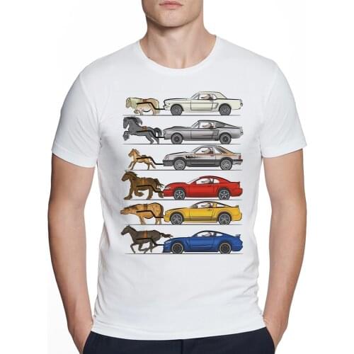 Fashion Vintage Collection Of car Short Sleeve TShirt American Muscle Print Top Tees Casual O Neck Unisex Streetwear TShirt