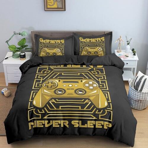 Fashion Yellow Gamepad Bedding Set Kids Game Gaming 3D Print Luxury Queen King Single Duvet Cover Set Home Textile Decor Modern
