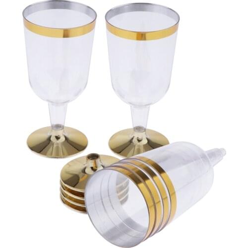 Pack of 6 Plastic Glass Like Champagne Wedding Parties Toasting Flutes Party Cocktail Cups (Gold/Rose Gold/Silver)