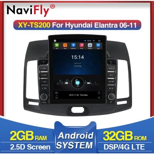 Navifly 9.7" Tesla style for Hyundai Elantra 4 HD 2006-2012 Android video Car radio multimedia player navigation gps No DVD