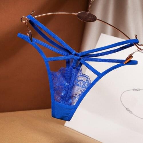 New Lace Sexy Thong Ladies Cross Belt Ultra-Thin Hollow Temptation Panties G-String Underwear For Women