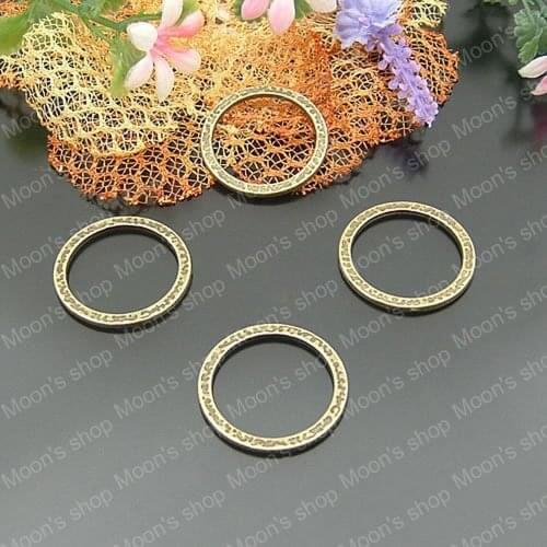 Wholesale 24.5mm Antique Bronze Embossed Alloy Flat Charms Pendants DIY Findings Accessories 30 pieces (JM939)