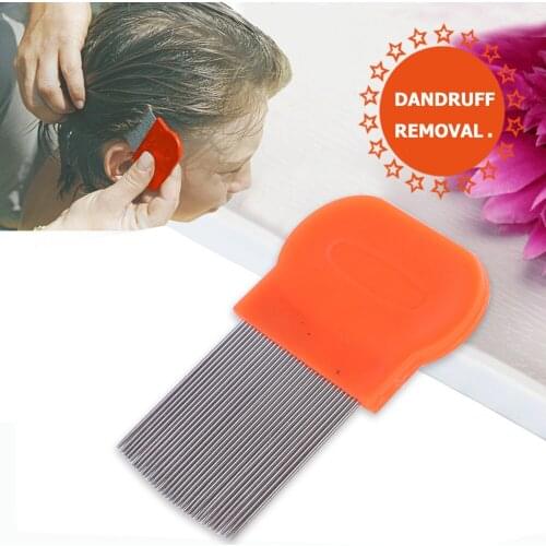 Portable Long Teeth Hair Lice Comb Stainless Steel Flea Nit Dust Removal Brush Hairstyle Salon DIY Hair Styling Tool