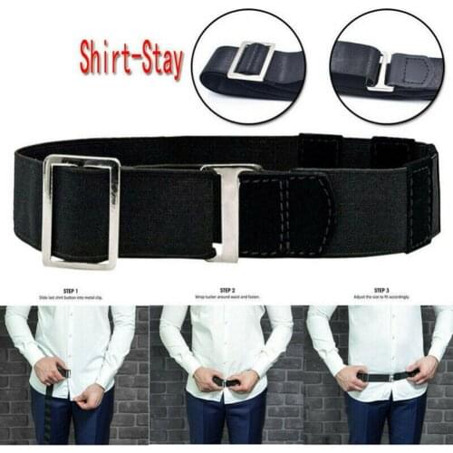 Men high quality leather belt Adjustable Men Women Shirt Stay Anti-wrinkle Elastic Webbing Fixing Belt Strap ceinture femme