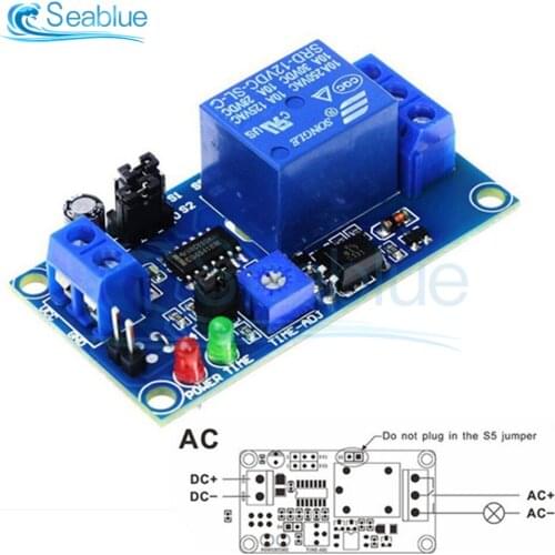 DC 12V Time Relay Module Normal Open Time Delay Relay Timing Timer Relay Control Switch Adjustable Potentiometer LED Indicator