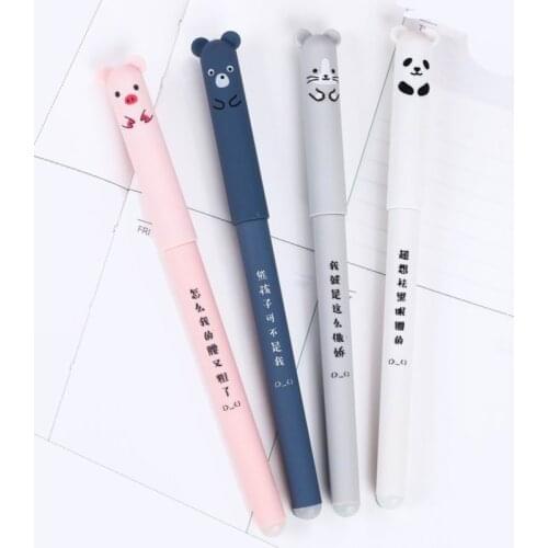 500 pcs/lots Panda Pink Mouse Erasable Blue Ink Gel Pen School Office Supply Gift Stationery Papelaria Escolar