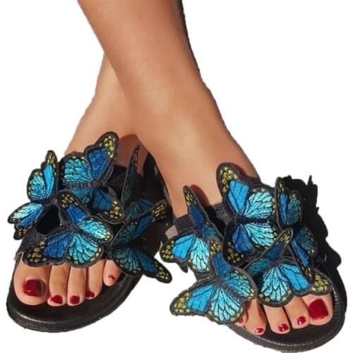 Women Summer Slippers Bow Embroidery Slides Platform PVC Sandals Ladies Flip Flops Beach Sandals Shoes Femal Plus Size 36-41