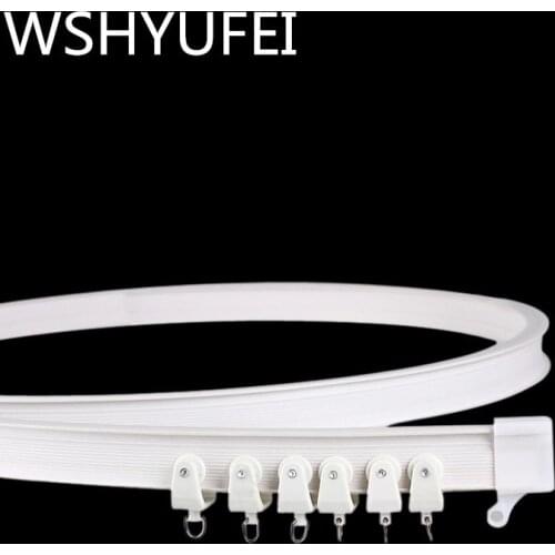 Curtain Track Top/Side Clamping 0.5M~8M Rail Flexible Ceiling Mounted For Straight Slide Windows Balcony Home Decor Accessories