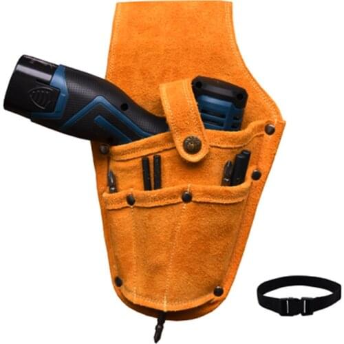 Cowhide Tool Holsters Gardening Pouch Belt Drill Holster Waist Bag Pouch Holder Outdoor Tool Belt Hardware Parts Organizer