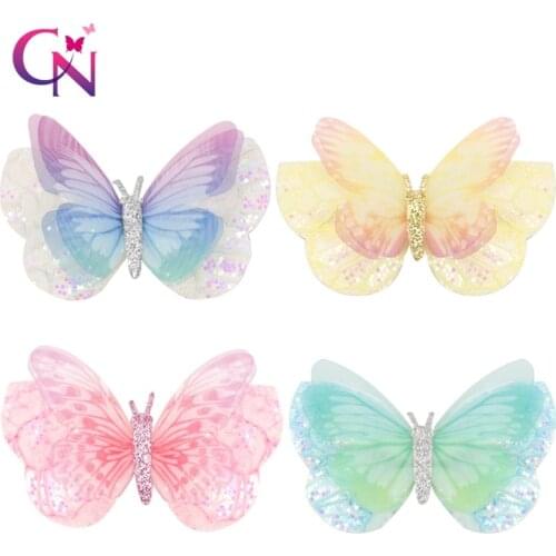 2pcs/lot Candy Color Butterfly Hair Clips for Women Baby Girl Kids Barrette Wedding Hairpins Hair Accessories Hairclip Ornaments