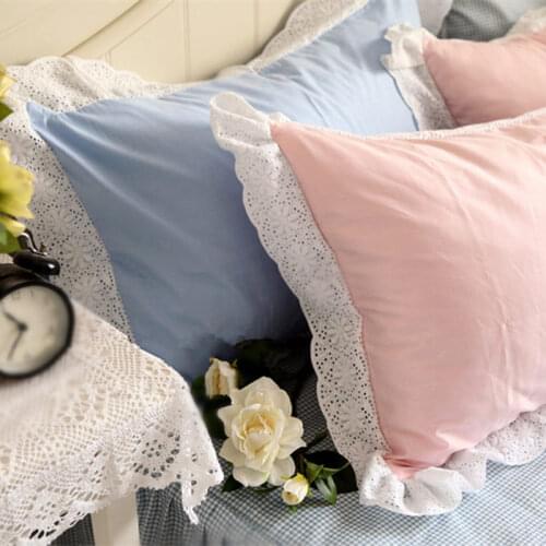 2pcs pillow case sun flower Embroidered lace pillow cover bedding pillow cases home textile handmade pillow sham no filler