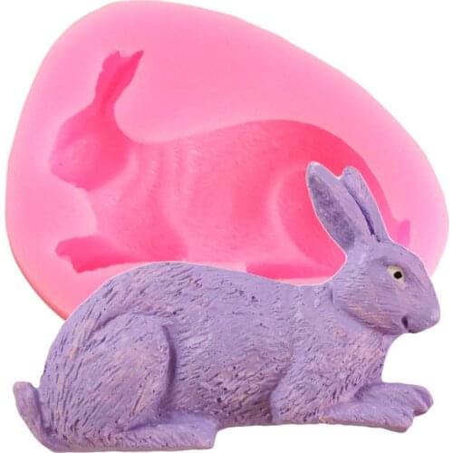 3D Rabbit Easter Bunny Silicone Mould Fondant Cake Decorating Tools Candy Clay Chocolate Gumpaste Moulds DIY Cake Baking Mould