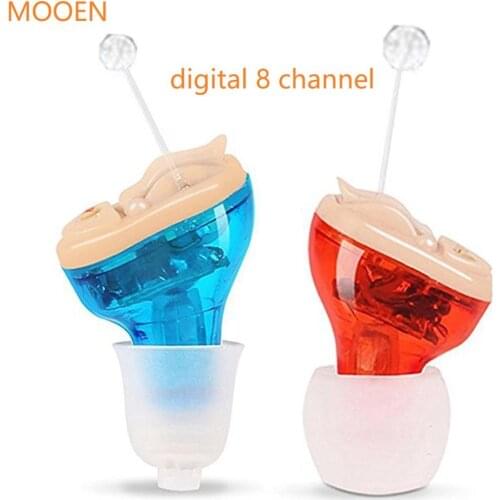 8 channel digital Mini Hearing Aids Adjustable Tone hearing aid Small In The Ear Invisible Best Sound Amplifier Ear Care Tools