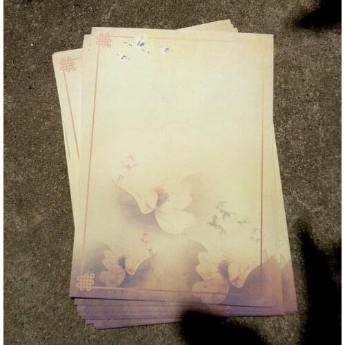 80pcs Chinese ink painting traditional ancient lotus flower Shadow in water Letter Pad / Paper vintage gift writing paper