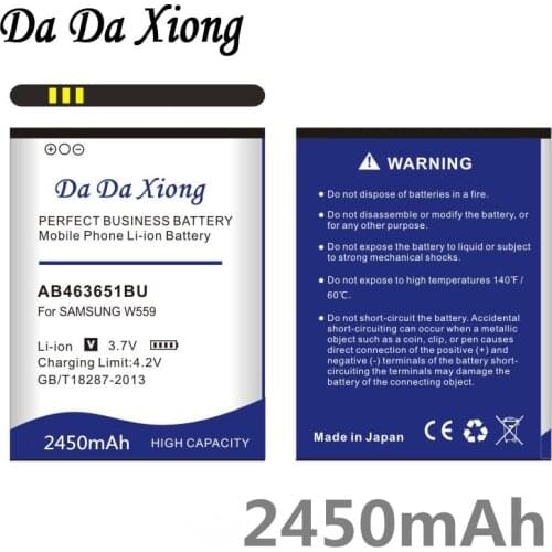 2450mAh AB463651BU AB463651BE Battery for Samsung S7070 S5608 S3370 L700 w559 S5628 C3222 F400 M7500 M7600 S3650 S3830 S5600
