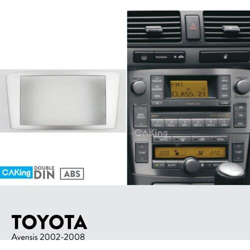 Car Fascia Radio Panel for Toyota Avensis 2002-2008 (Silver) Dash Kit Install Facia Plate Adapter Console Bezel Adapter Cover