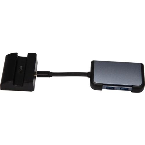 USB C HUB Type C Docking Station 5 in 1 RJ45+PD+USB3.0X3 with Charger for Switch Gamepad for