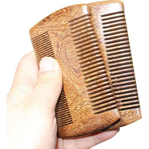 New Boutique Sandalwood Comb Gold Wire Bar Comb Handmade Beard&hair Combs For Women Man Natural Beautiful Wood