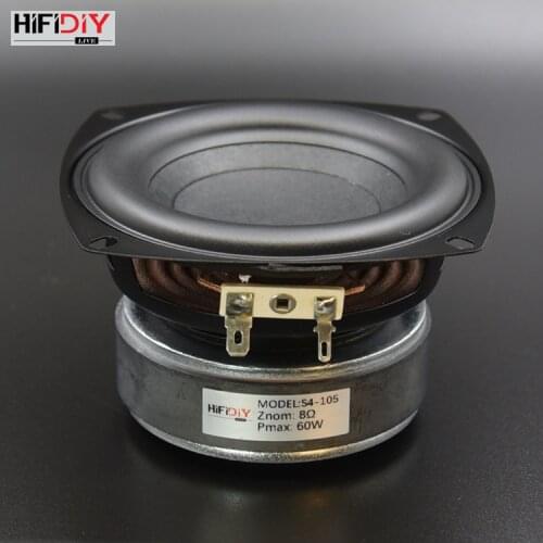 HI-FI DIY AUDIO 4 inch 60W Woofer Speaker High Power Long Stroke BASS Home Theater For 2.1 Subwoofer unit Loudspeakers S4-105
