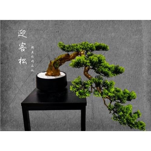 Simulation New Chinese Style Visitor Bonsai Furnishing Articles Porch Ark Hotel Landscape Home Decor Wood Crafts Desk faux vines