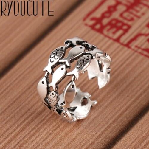 Korean Open Adjustable Fish Finger Rings for Women Wedding Ring Jewelry Valentines Day GIFT