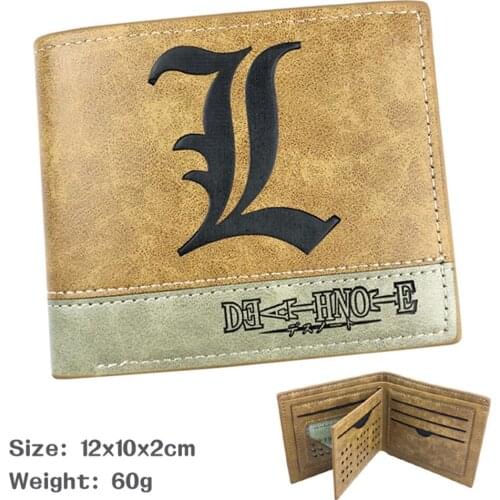 Anime Death Note PU Bifold Wallet Hot Casual Short Mens Leather Note Compartment Photo Credit Coin Cards Holder Purses