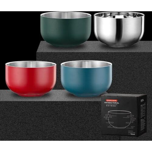 1Pc Creative Stainless Steel Japanese Ramen Bowl Portable Heat Insulated Instant Noodle Soup Container Kitchen Tableware