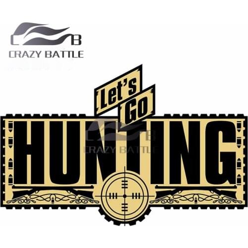 Crazy Battle 13 x 8.8cm for Lets Go Hunting Car Stickers Sunscreen Vinyl JDM Waterproof Anime RV VAN 3D DIY Fine Decal