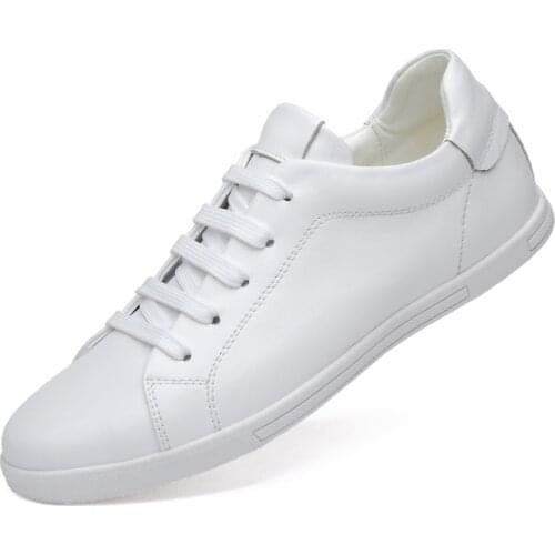 2020 Mens Genuine Leather Shoes 36-46 Head Leather Soft Anti-slip Rubber Sneakers Shoes Man Casual Real Leather Shoes