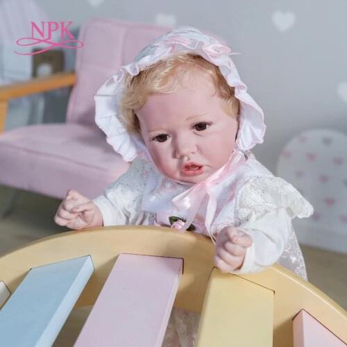 NPK 55CM reborn toddler baby popular reborn Saskia bebe doll in Princess Dress handmade collectible art doll bath toy